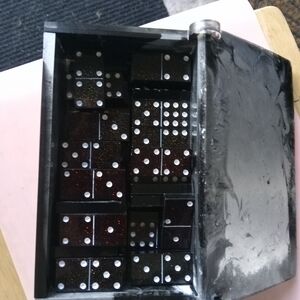 Double 9 Custon Black Glitter Domino Set.. PLEASE NOTE I Can Do ANY color